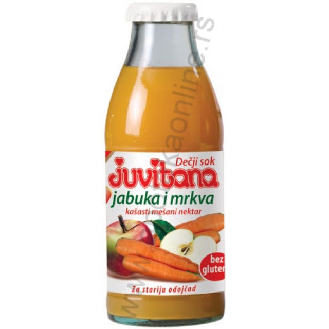 JUVITANA SOKIĆ OD JABUKE I MRKVE 125ml - Online Apoteka JUVITANA SOKIĆ OD JABUKE I MRKVE 125ml